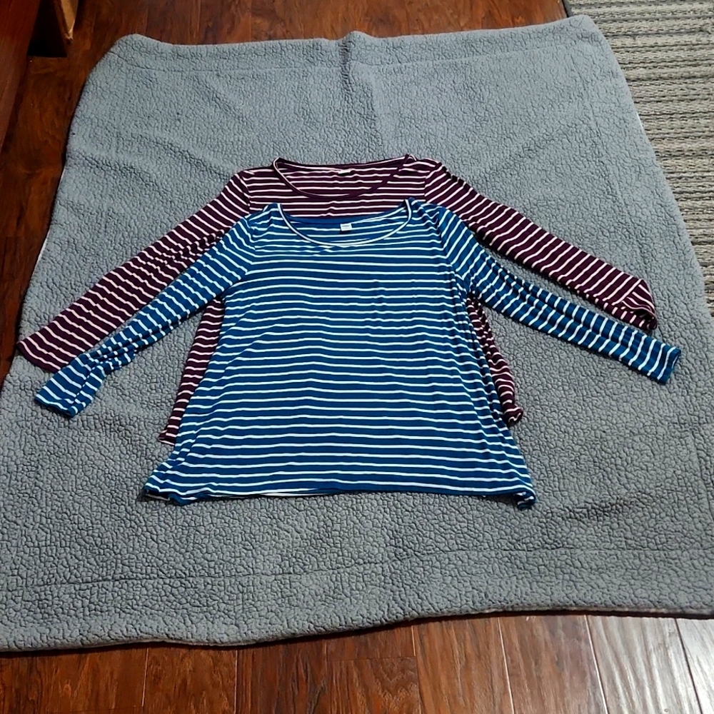2 Women's Old Navy Luxe striped tunic tops size large